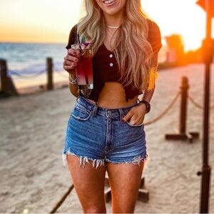 Cotton Candy Black Ribbed Top